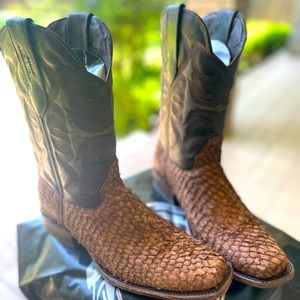 Exotic Rustic Fish Denver Boots Men’s